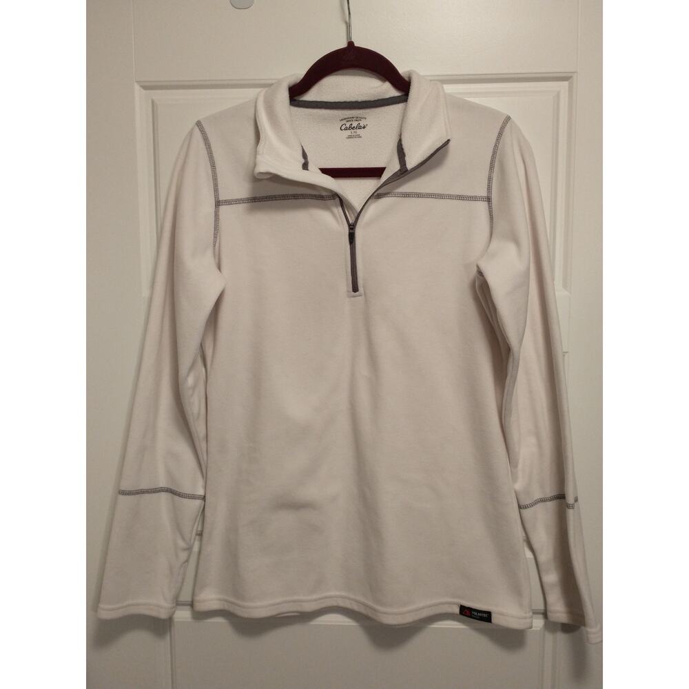 Cabela's Polartec Classic Fleece 1/4 Zip Pullover. Women's Large. White.